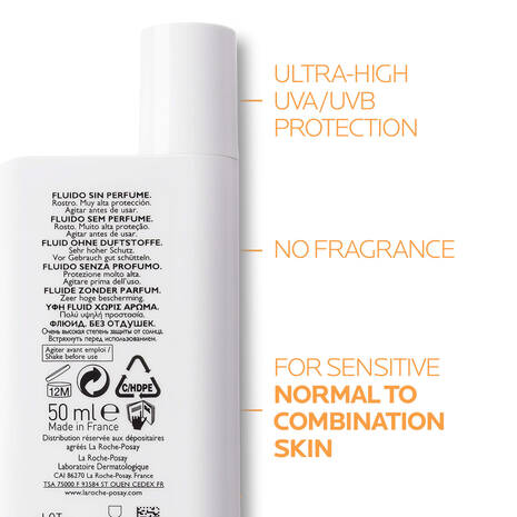 La Roche-Posay Anthelios UVMune 400 Invisible Fluid Spf50+ Sun Cream (Damaged Box)